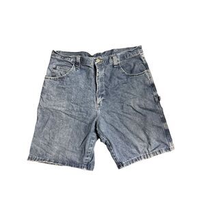 Vintage Wrangler Men's Cargo Denim Shorts Blue Size 38 Casual Summer